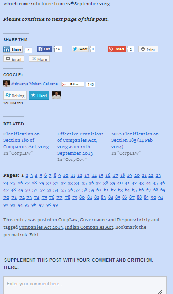 Ending of a long post in multiple page format