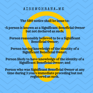 Notice for Seeking information of an Significant Beneficial Owner
